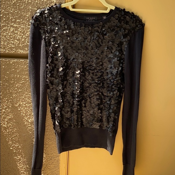 Ted Baker black hearts crew neck sweater - Picture 1 of 6
